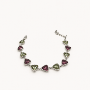 Alternating Gemstone Silver Bracelet