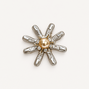 Champagne Pearl Starburst Brooch