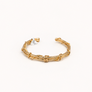 Elegant Gold Knotwork Cuff Bracelet