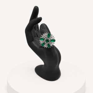 Emerald Floral flower Ring