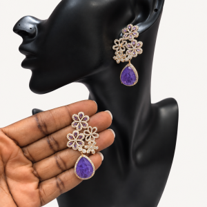 Floral Amethyst Earring