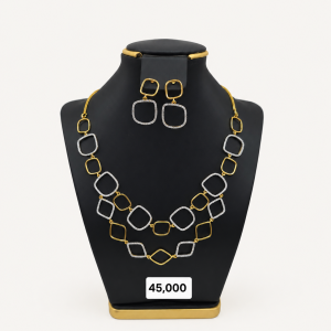 Geometric Gold and Diamond Jewelry Set