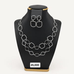 Geometric Silver Jewelry Set