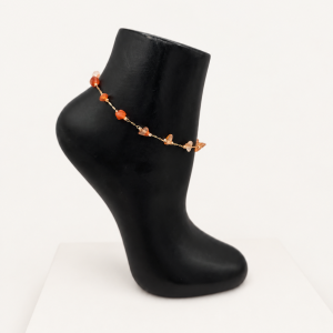 Gold Chip-Bead Anklet