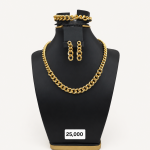 Gold Jewelry Display on Black Bust