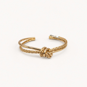 Gold Knot Braided Cuff Bracelet