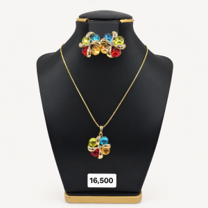 Gold-Toned Floral Jewelry Set