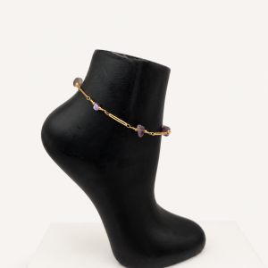 Gold and Amethyst Anklet Display