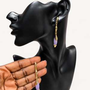 Gold and Lavender Earring