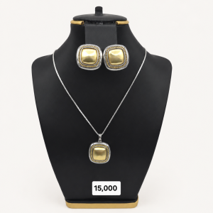 Gold and Silver Cushion Jewelry Set