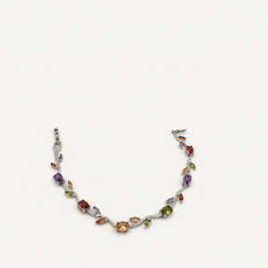 Multicolored Gemstone Vine Bangle