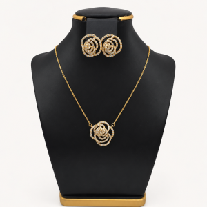 Rose Gold Crystal Jewelry Set