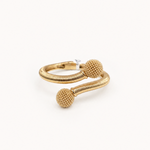 Textured Gold Spiral Cuff Bracelet